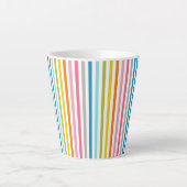 Tasse Latte Couleur été arc-en-ciel rayures (Devant)