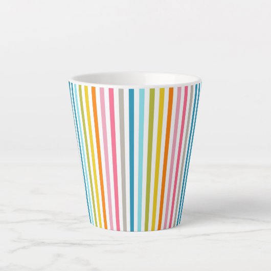 Tasse Latte Couleur été arc-en-ciel rayures (Devant)