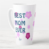 Tasse Latte Couleur fleurie rose pâle Motif (Angle gauche)