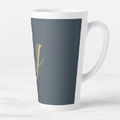 Tasse Latte Couleur Or Charbon Monogramme Initial Professionne (Droite)