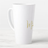 Tasse Latte Couleur Or Élégant Design tendance Script unique (Angle gauche)