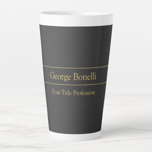 Tasse Latte Couleur or gris classique Personnaliser personnell (Devant)