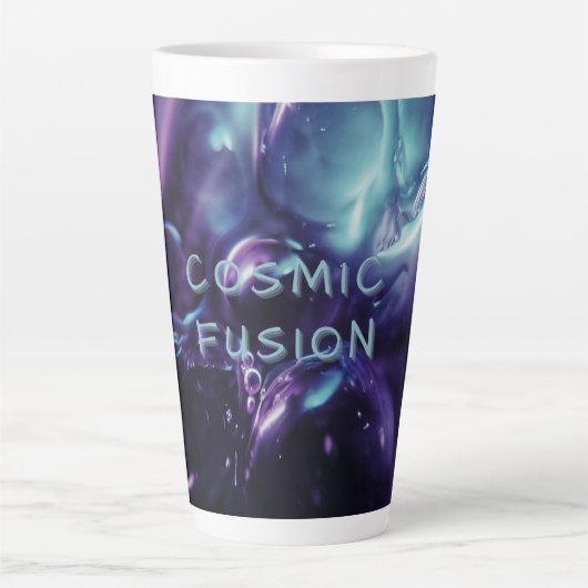 Tasse Latte Couleur violette de l'illusion céleste (Devant)