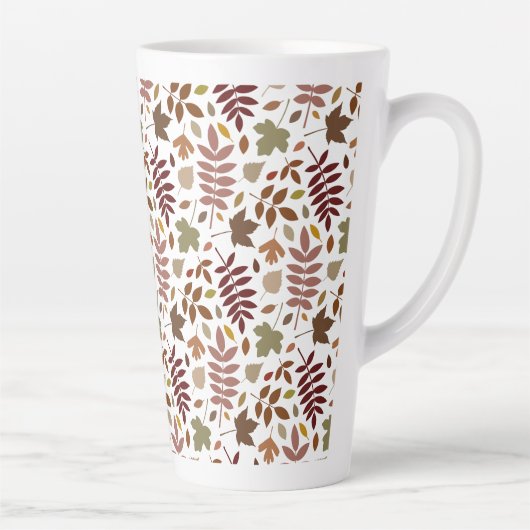 Tasse Latte Couleurs d'automne du Motif rpt Feuille déchiré su (Droite)
