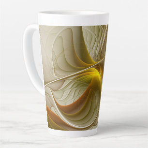 Tasse Latte Couleurs de métaux précieux, art fractal abstrait