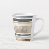 Tasse Latte Couleurs neutres des bandes d'aquarelle (Droite)