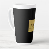Tasse Latte Couleurs Or Noir Monogramme Lettre Initiale Nom (Angle gauche)