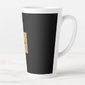 Tasse Latte Couleurs Or Noir Monogramme Lettre Initiale Nom (Droite)