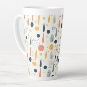 Tasse Latte Couleurs pastel abstraites minimales personnalisée