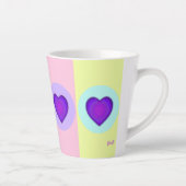 Tasse Latte Couleurs pastel & coeurs violets battre (Droite)