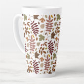 Tasse Latte Couleurs tombées du Motif Feuille tombées sur blan (Angle gauche)
