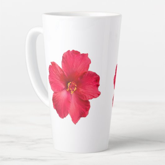 Tasse Latte Coupe de café avec Hibiscus (Angle gauche)