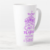 Tasse Latte Coupe de café Citation Calligraphie violette Tall (Angle droit)