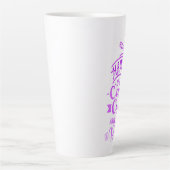 Tasse Latte Coupe de café Citation Calligraphie violette Tall (Devant)