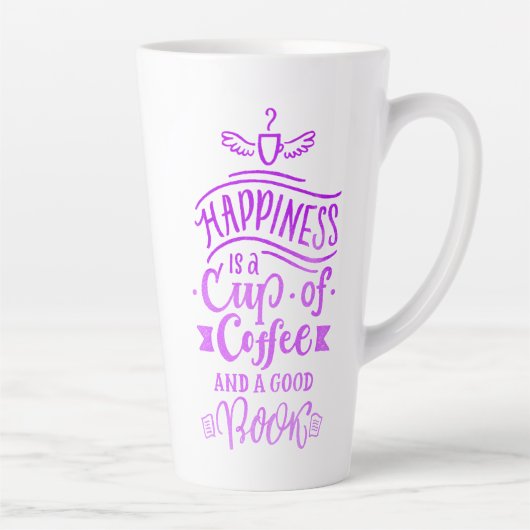 Tasse Latte Coupe de café Citation Calligraphie violette Tall (Droite)