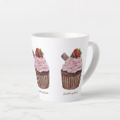 Tasse Latte Coupe De Fraise Cute À L'Aquarelle (Angle droit)