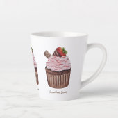 Tasse Latte Coupe De Fraise Cute À L'Aquarelle (Droite)