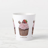 Tasse Latte Coupe De Fraise Cute À L'Aquarelle (Devant)