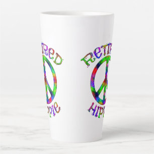 Tasse Latte Coupe en latte de la paix en teinture hippie à la