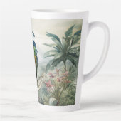 Tasse Latte Coupe en latte Nicobar Pigeon Peint à la main (Droite)