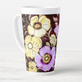 Tasse Latte Coupe Florale d'automne (Angle gauche)