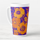 Tasse Latte Coupe Florale Orange & Purple (Angle gauche)