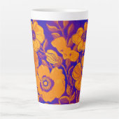 Tasse Latte Coupe Florale Orange & Purple (Devant)