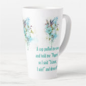 Tasse Latte Coupe Flore Bleue Latte : "Ciseaux !" Coupe Latte  (Angle droit)