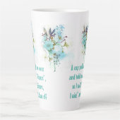 Tasse Latte Coupe Flore Bleue Latte : "Ciseaux !" Coupe Latte  (Devant)
