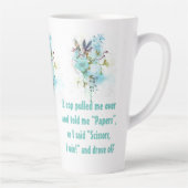 Tasse Latte Coupe Flore Bleue Latte : "Ciseaux !" Coupe Latte  (Droite)