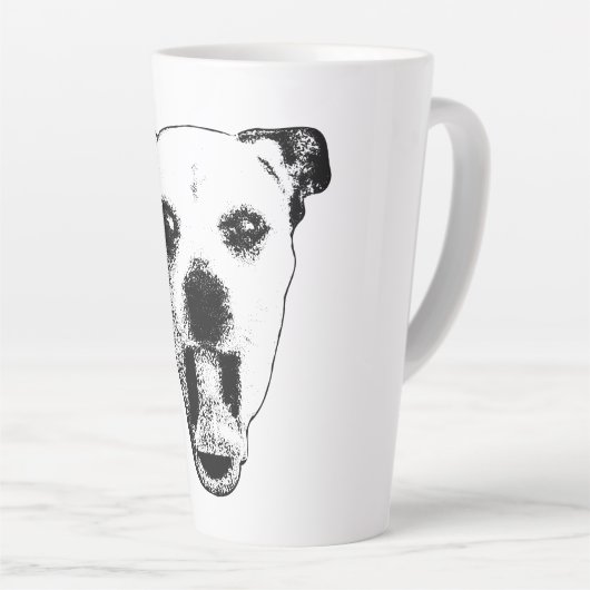 Tasse Latte Coupe Gremlin en noir et blanc (Angle droit)