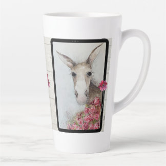 Tasse Latte Coupe Latte Donkey Aquarelle