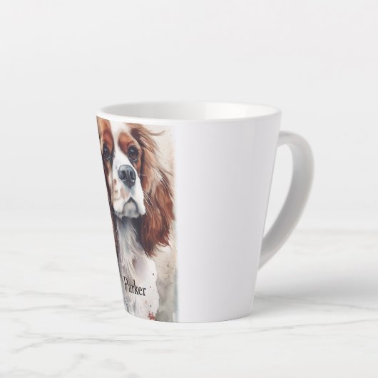 Tasse Latte Coupe Moder Moder Spaniel Portrait (Angle droit)