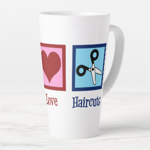 Tasse Latte Coupes de cheveux Peace Love