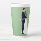 Tasse Latte Couple de mariés, variation 2 de tons de peau (Devant)