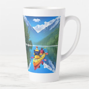 Tasse Latte Couple en kayak Thème kayak