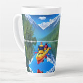 Tasse Latte Couple en Kayak | Thème Kayaking (Angle gauche)