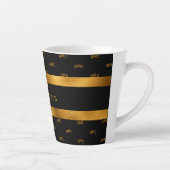 Tasse Latte Couple or noir monogramme motif élégant (Droite)