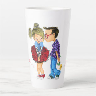 Tasse Latte Couple romantique mignon - Amour - Je t'aime - Bai