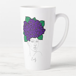 Tasse Latte Couronne d'art personnalisée de la fleur de naissa