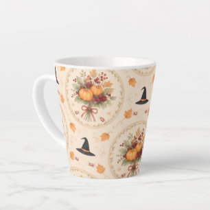 Tasse Latte Couronne de Halloween d'automne citrouille baies R