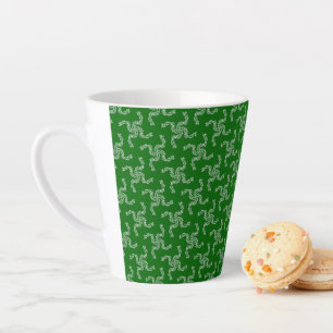 Tasse Latte Couronne de Noël verte, décoration de Noël