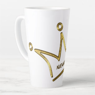 Tasse Latte Couronne dorée drôle - luxe royal 1