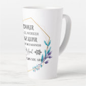 Tasse Latte Couronne florale bleue chrétienne (Angle droit)