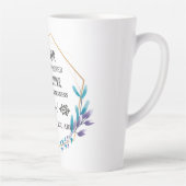 Tasse Latte Couronne florale bleue chrétienne (Droite)