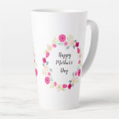 Tasse Latte Couronne florale rustique colorée (Angle droit)
