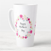 Tasse Latte Couronne florale rustique colorée (Angle gauche)
