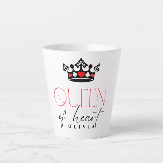 Tasse Latte Couronne Queen personnalisée (Devant)
