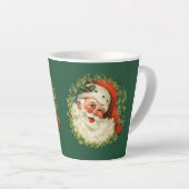 Tasse Latte Couronne rétro du Père Noël (Angle droit)