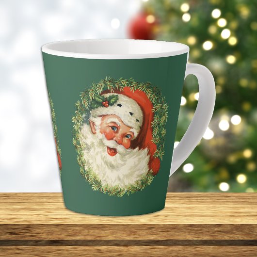 Tasse Latte Couronne rétro du Père Noël